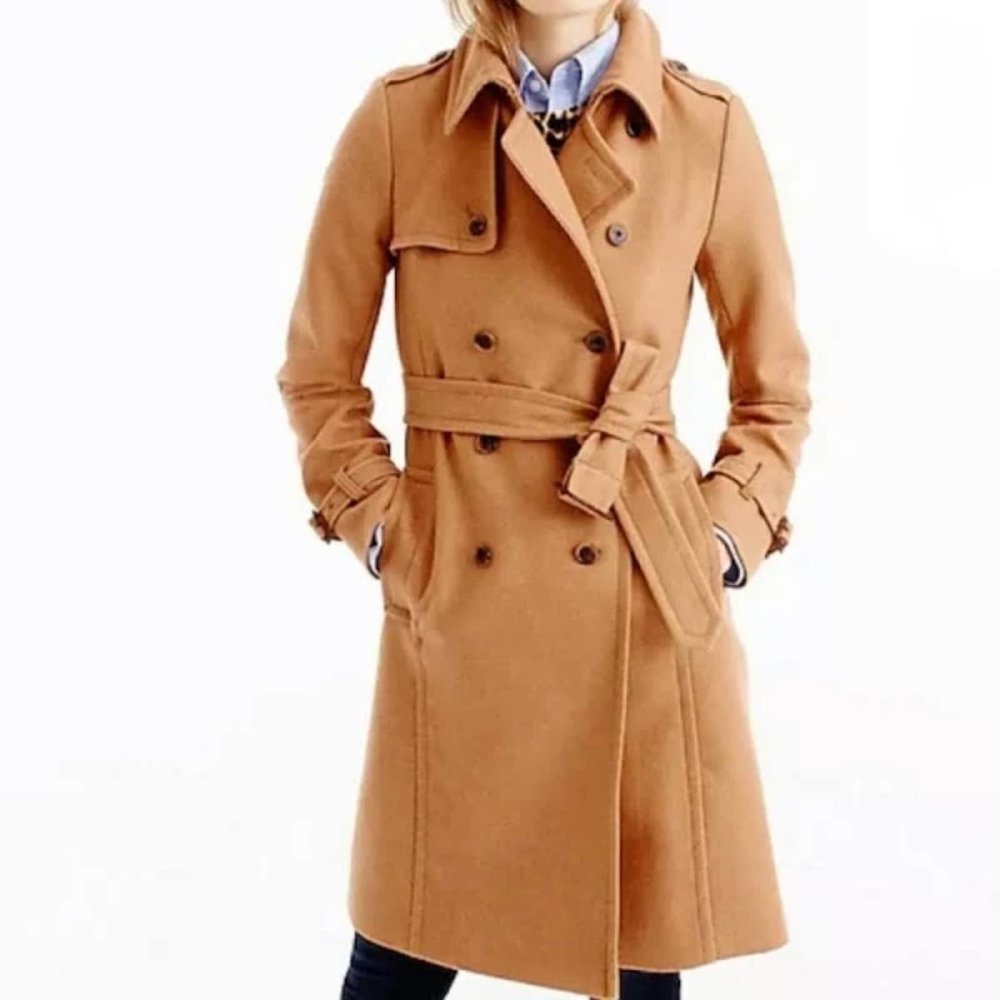 J. Crew Icon Trench Coat In Italian Wool Cashmere
